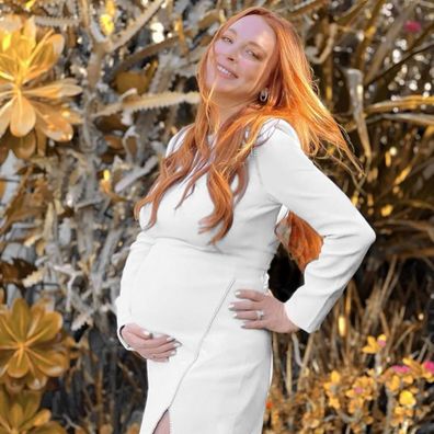 Lindsay Lohan celebrats her baby bump with during an intimate Baby Shower in New York. 