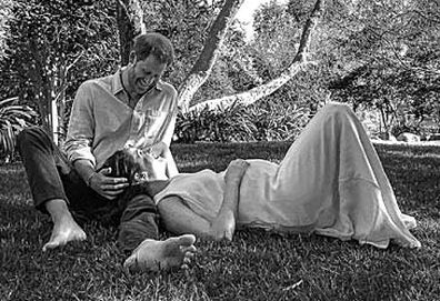 The Duke and Duchess of Sussex in garden (supplied/Misan Harriman)