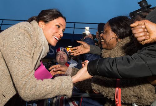 Meghan Markle was made emotional by the response of people in Brixton during her visit. (AAP)