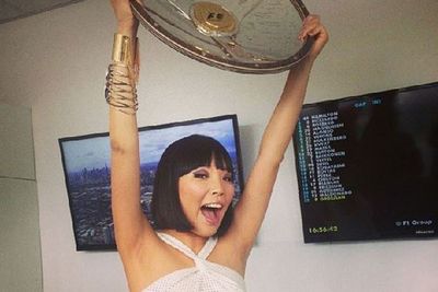 @damiim: It was such an honour to have sung the National Anthem at the F1 Grand Prix! #FormulaOne #GrandPrix