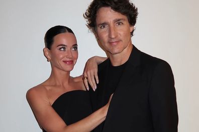 Katy perry poses with her partner justin trudeau 