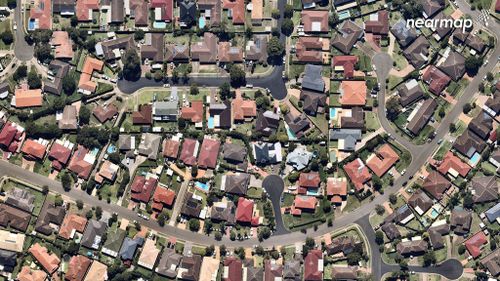 The older suburb of Quakers Hill, with its larger yards and established greenery. (Nearmap)