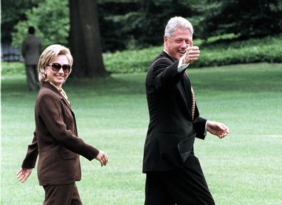 President Bill Clinton and first lady Hillary Rodham Clinton in 1998.  