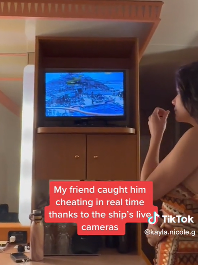 cruise ship worker discovers boyfriend cheating on CCTV footage