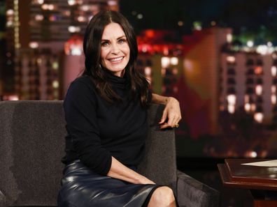 Courteney Cox on Jimmy Kimmel Live.