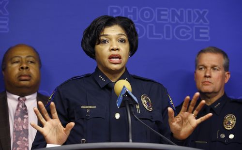 "We owed this to the victim": Phoenix Police Chief Jeri Williams announcing the arrest.