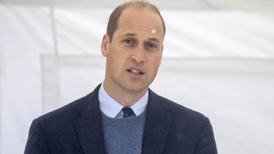 Prince William, Duke of Cambridge speaks to staff and patients to mark the construction of the groundbreaking Oak cancer centre at Royal Marsden Hospital on October 21, 2020 in Sutton, Greater London