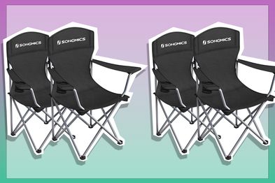 9PR: SONGMICS Set of 2 Folding Camping Chairs, Comfortable, Heavy Duty Structure
