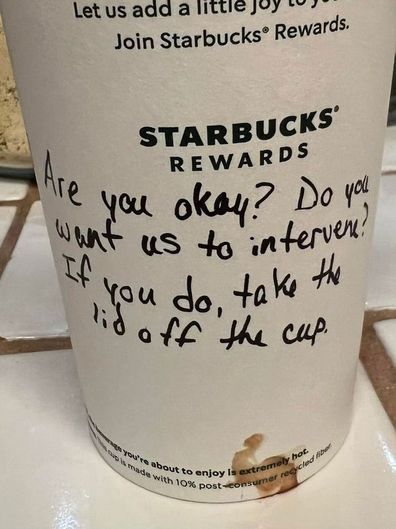 Starbucks coffee cup message