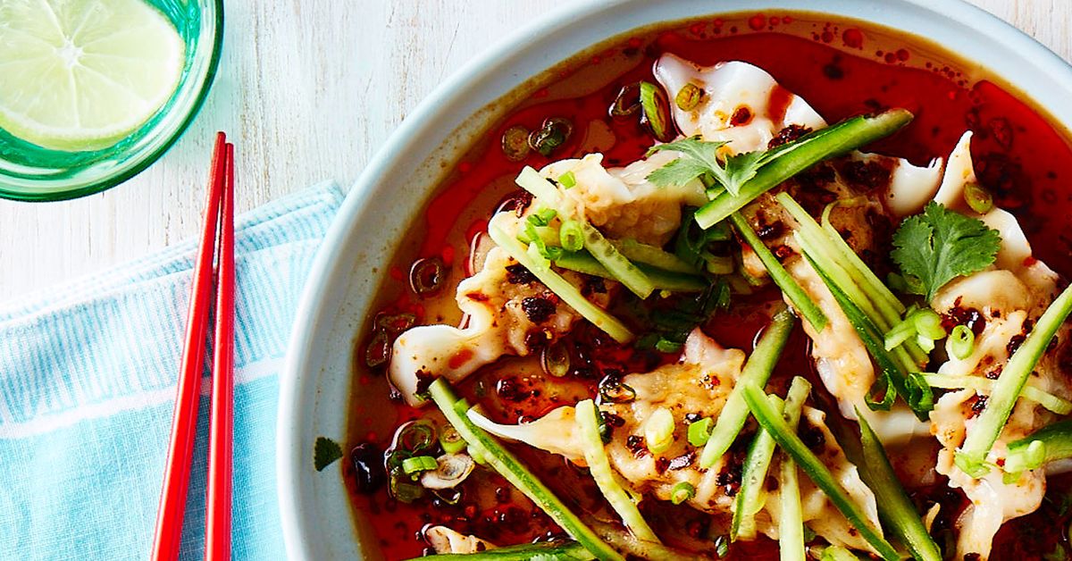 Dan Hong's lamb dumplings with sesame sauce and chilli oil - 9Kitchen