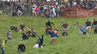The annual Cheese-Rolling in the UK sees competitors tumble down a steep hill in&#160;pursuit of a rolling ball of cheese. It sounds simple enough but the rough terrain adds an element of danger.