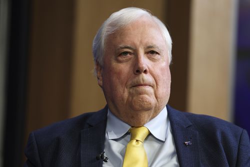 Clive Palmer, Trumpet of Patriots chairman and party spokesperon, ahead of an address to the National Press Club of Australia in Canberra on Thursday 13 March 2025. fedpol Photo: Alex Ellinghausen