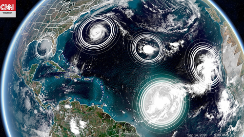 There are 5 tropical cyclones in the Atlantic Ocean at the same time. It's only the second time in history this has happened.