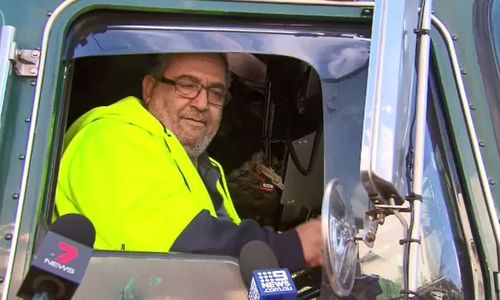 The truck driver said he wasn't physically injured but was shocked by the ordeal. Picture: 9NEWS