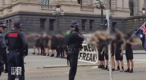 The Victorian government will consider banning the Nazi salute after white supremacists hijacked a far-right protest on the steps of State Parliament. 
There's also been sharp criticism of the role of Victoria Police, with the force refusing to elaborate on why the Neo Nazis were not arrested.