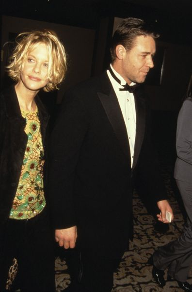 Meg Ryan & Russell Crowe at the 19th Annual Academy Awards Luncheon in 2000 in Beverly Hills, CA.