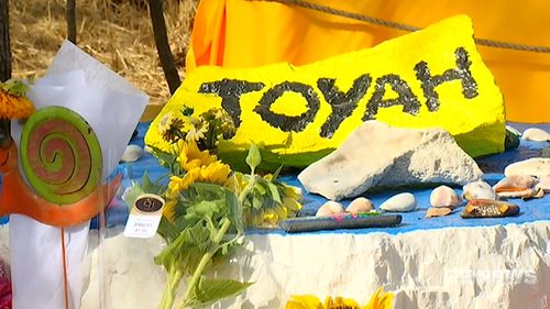 While the site Toyah's body was found is too painful for friends and family, hundreds gathered today to pay their respects.