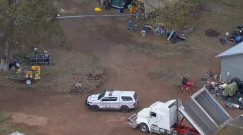 Armed intruders allegedly stormed a home in Yea, in regional Victoria, before throwing him into his car boot and burning his house to the ground.
