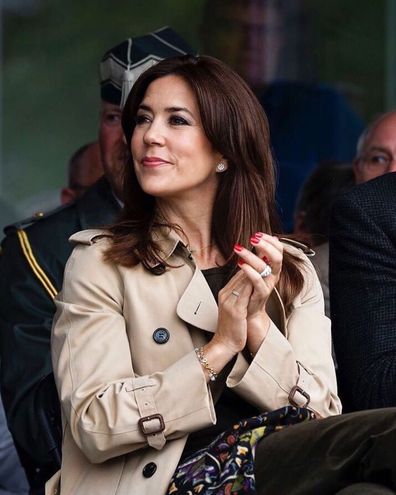 Princess Mary of Denmark seen without her engagement ring and wedding ring