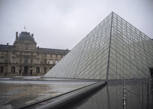 A view of the Louvre museum, in Paris, France, Sunday, March 1, 2020. The spreading coronavirus epidemic shut down France's Louvre Museum. Picture: Rafael Yaghobzadeh