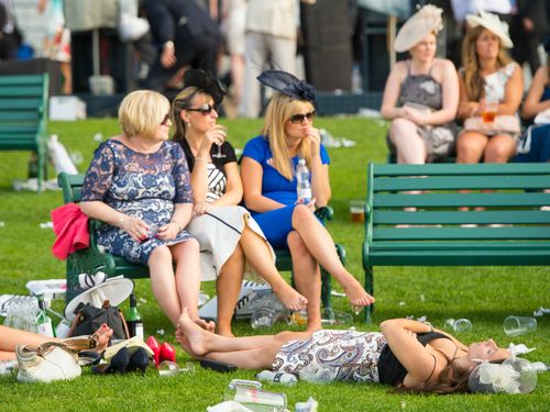 Despite the elegance of the day, the Royal Ascot is not immune to the kind of scenes more familiar from Australia's own big race days. (AAP)