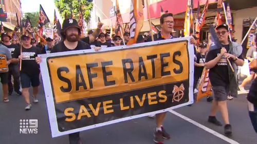 Labour Day marches have taken place across Brisbane's CBD.