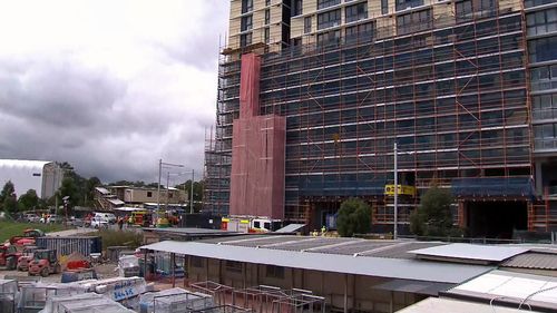 The incident occurred at a construction site on Epping Road in Macquarie Park.