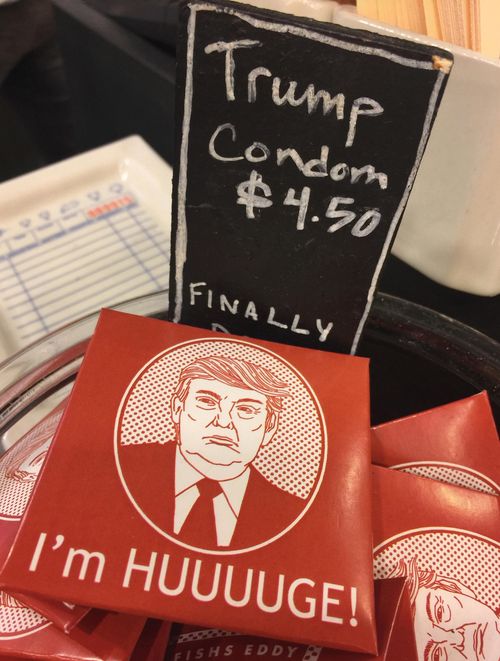 This undated photo released by Democrats on the House Oversight Committee shows a bowl of Trump-themed condoms. (House Oversight Committee via AP)
