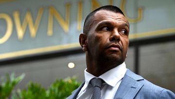 Wallabies player Kurtley Beale during a lunch break in his sexual assault trial at Downing Centre District Court in Sydney.
