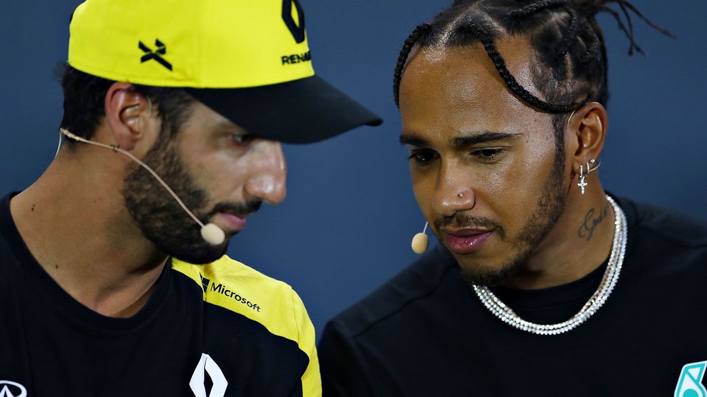 Daniel Ricciardo and Lewis Hamilton.