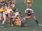 League player hurt in ugly leg twist tackle