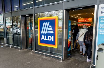 Entrance of an Aldi supermarket