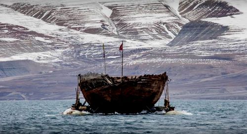 Starting in June, the Maud was towed from Greenland to Norway where it arrived this week. (Photo: Maud Returns Home). 