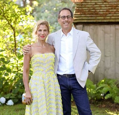 Jerry and Jessica Seinfeld at the Net-a-porter x GOOD + Foundation summer 2018 dinner at the Seinfeld's estate.
<div>&nbsp;</div>