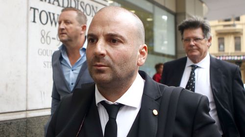 Celebrity chef George Calombaris arrives to Downing Centre court complex in Sydney in January 2018.
