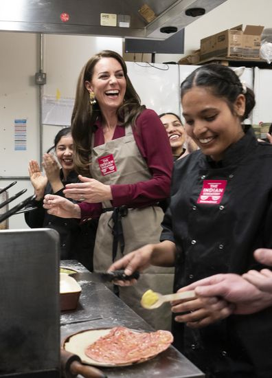 Princess was declared the winner as Prince William, Prince of Wales and Catherine, Princess of Wales try their hands making Indian street food as they visit the Indian Streatery, an authentic, family run independent Indian restaurant based in the city centre on April 20, 2023 in Birmingham 