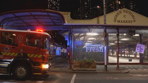 Four small fires were lit near food stalls at Queen Victoria Market about 11pm.ï»¿
