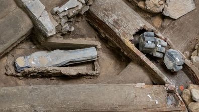 A sarcophagus made of lead was buried at the heart of the monument. Archeologists said they would open it soon. 