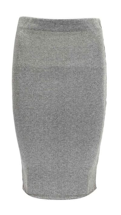 <a href=" http://www.boohoo.com/day-skirts/ailsa-contrast-knitted-rib-tube-midi-skirt/invt/azz09859"> Ailsa Contrast Knitted Rib Tube Midi Skirt, $20, Boohoo</a>