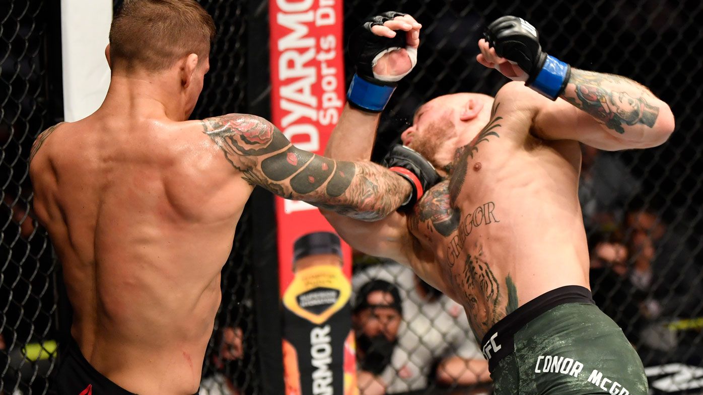 Poirier gets the better of McGregor at UFC 257. (Getty)