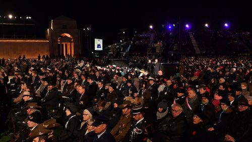 Last year's dawn service at Villers-Bretonneux.