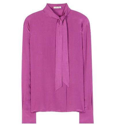 Bottega Veneta pussy-bow blouse in silk, $980, <a href="http://www.mytheresa.com/en-au/pussy-bow-silk-georgette-blouse-597450.html" target="_blank">Mytheresa.com</a><br />