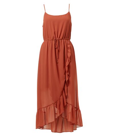 <a href="https://www.sportsgirl.com.au/clothing/ruffle-hem-maxi-dress-copper" target="_blank">Sportsgirl Ruffle Hem Maxi Dress, $99.95.</a>