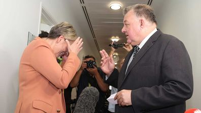 Tanya Plibersek and Craig Kelly in a robust exchange of ideas.