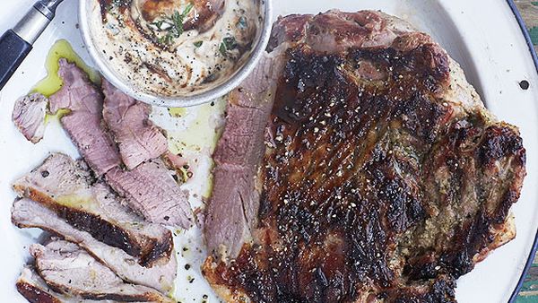 Anjum Anand's spiced barbecue leg of lamb with tamarind and yoghurt