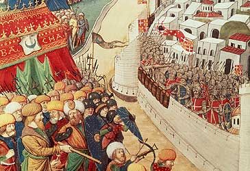 When did the Ottomans capture Constantinople, ending the Byzantine Empire?