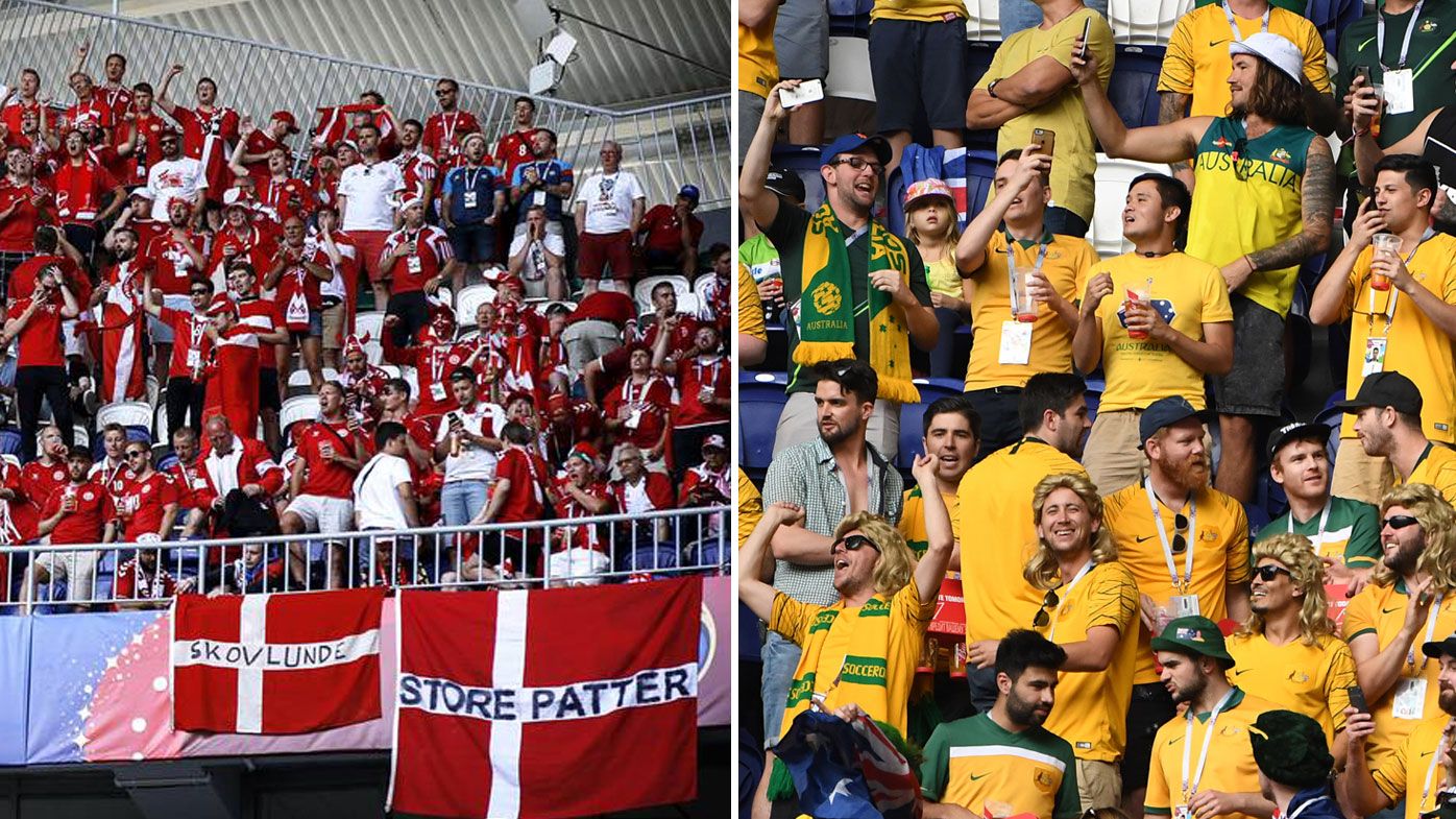 World Cup: Denmark fined for sexist banner and unruly behaviour towards Socceroos fans in Samara