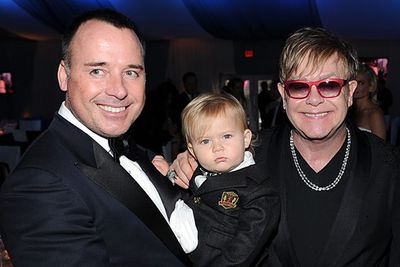 Little Zach got suited up just like his dads. <i>Adorable!</i><br/><br/>Elton was the host of the 20th Annual Elton John AIDS Foundation Academy Awards Viewing Party.