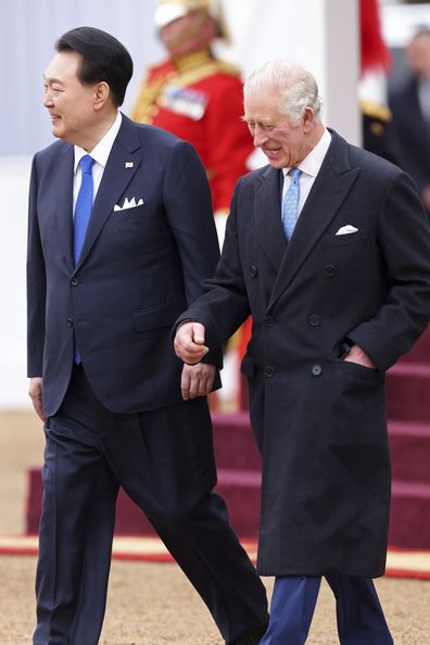 King Charles III (right) and the President of South Korea, Yoon Suk Yeol (left)