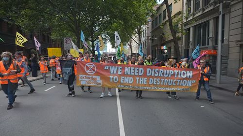 Extinction Rebellion climate protests in Melbourne's CBD